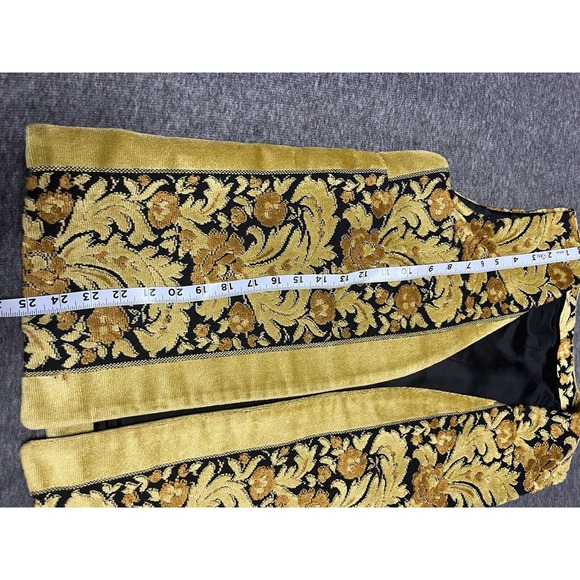 Vintage 1960s Rosenblum California Women's Floral Tapestry Vest‎ Yellow - Picture 7 of 8